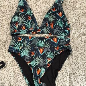 Tropical Print Bikini Set